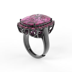 Rebecca Cushion Halo Statement Cocktail Ring