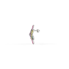 Petalia Multicolour Crystal Floral Cluster Stud Earrings, Marquise cut, Rhodium finish