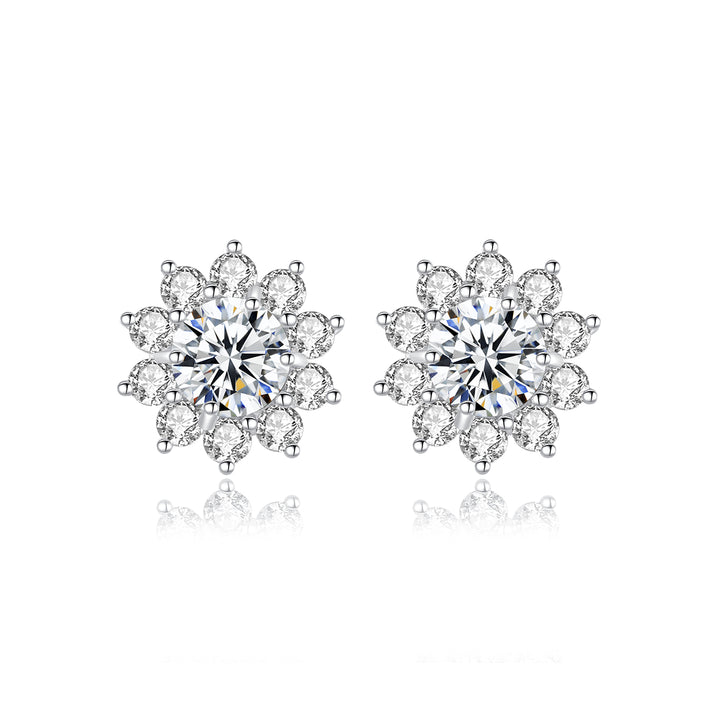 Cyra Diamond Flower Earrings—Soft Sparkle with Floral Charm