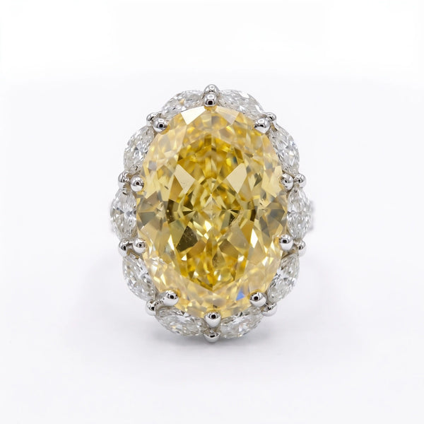 Oval Statement Crystal Cocktail Ring