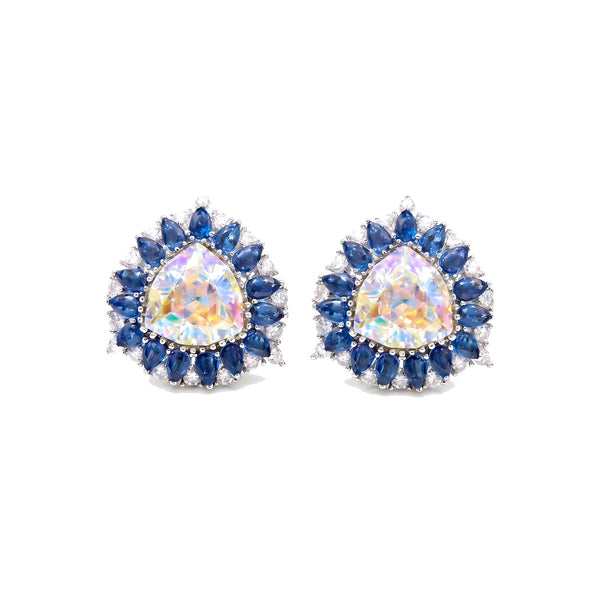 Iridescent Trillion Stud Earrings