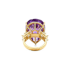 Pear solitaire cocktail ring for women, adjustable - RANGREZ (view 3)