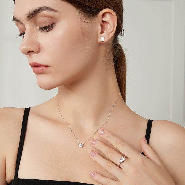 Esen Lume Emerald Cut Stud
