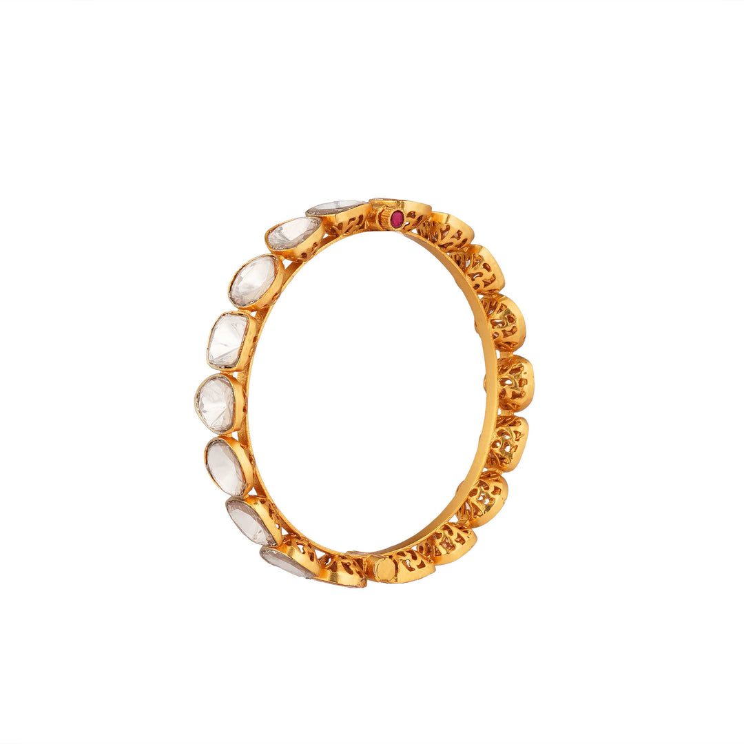 Amaira Traditional Moissanite Bangles With Pure Silver Foil