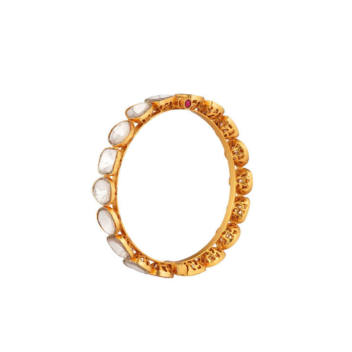 Amaira Traditional Moissanite Bangles With Pure Silver Foil