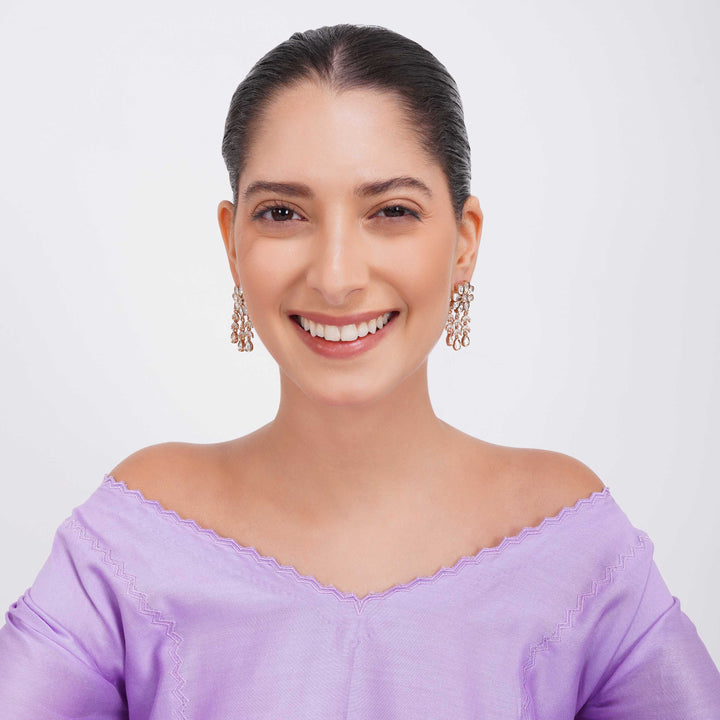 Hazel Kundan Dangle Pear Polki Earrings