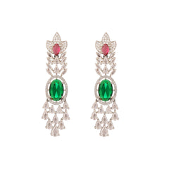 Queen Regal Red & Green Stone Necklace Set