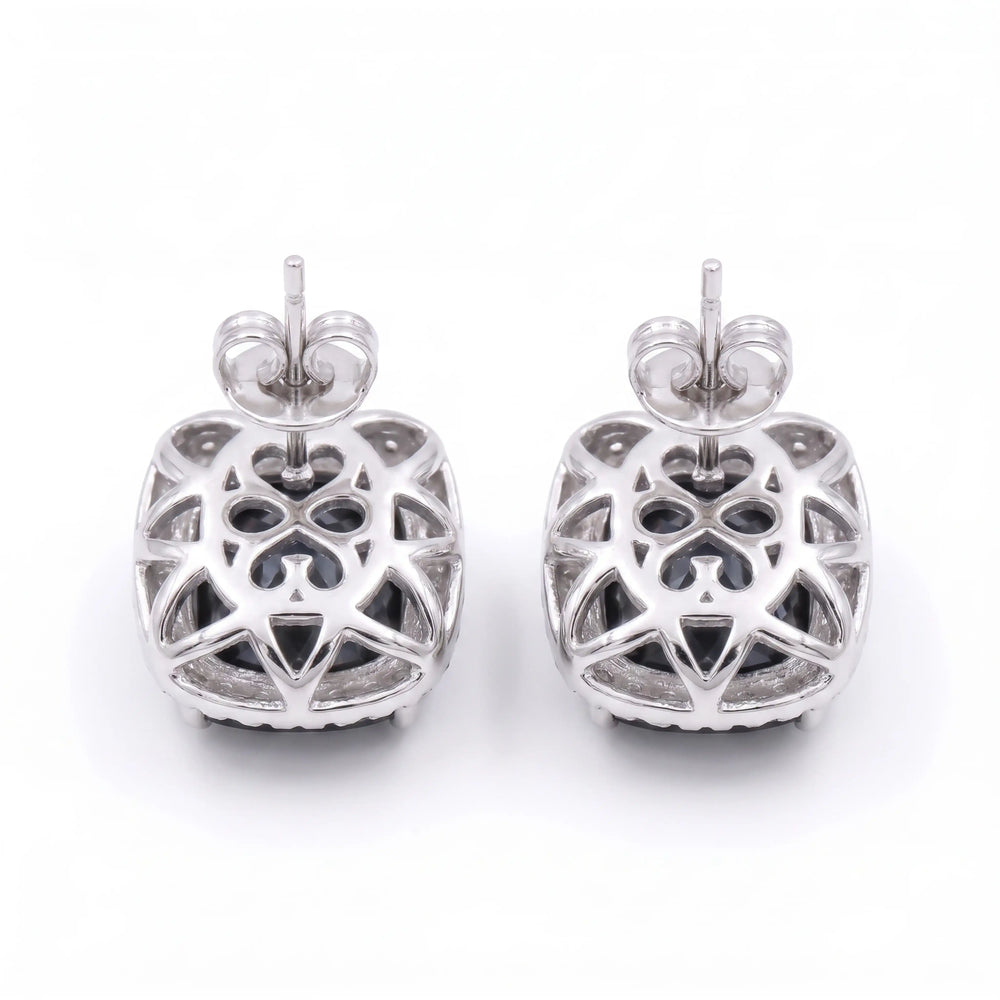 Cushion Halo Crystal Stud Earrings