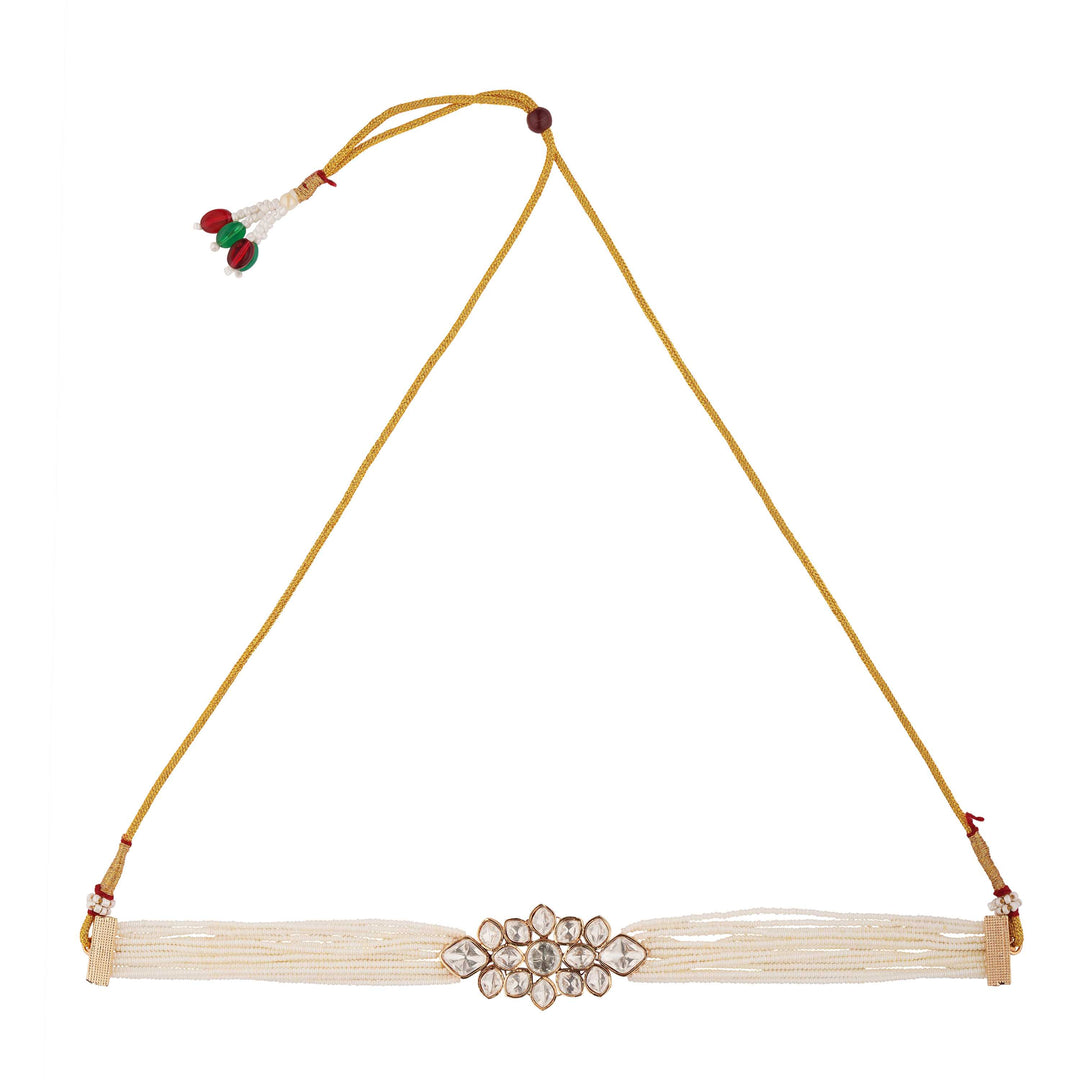 Mahira Moissanite Choker Necklace with Adjustable Dori
