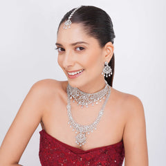 Graceful CZ Queen Bridal Set