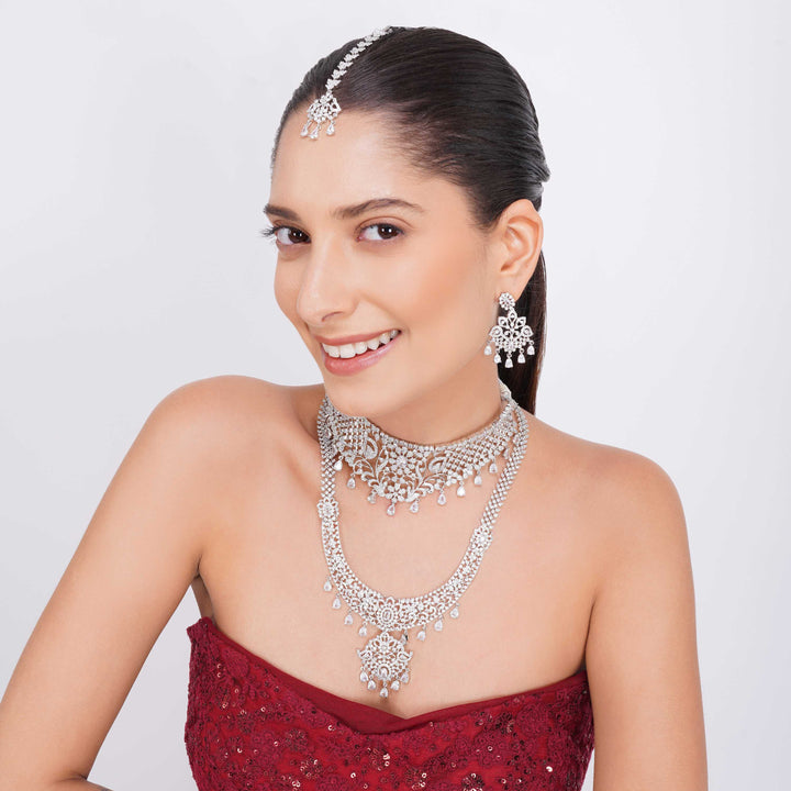 Graceful CZ Queen Bridal Set