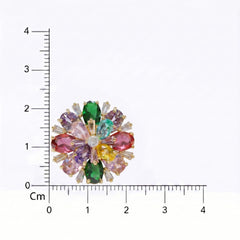 Petalia Crystal Floral Burst Stud Earrings, Mixed cut, Gold finish