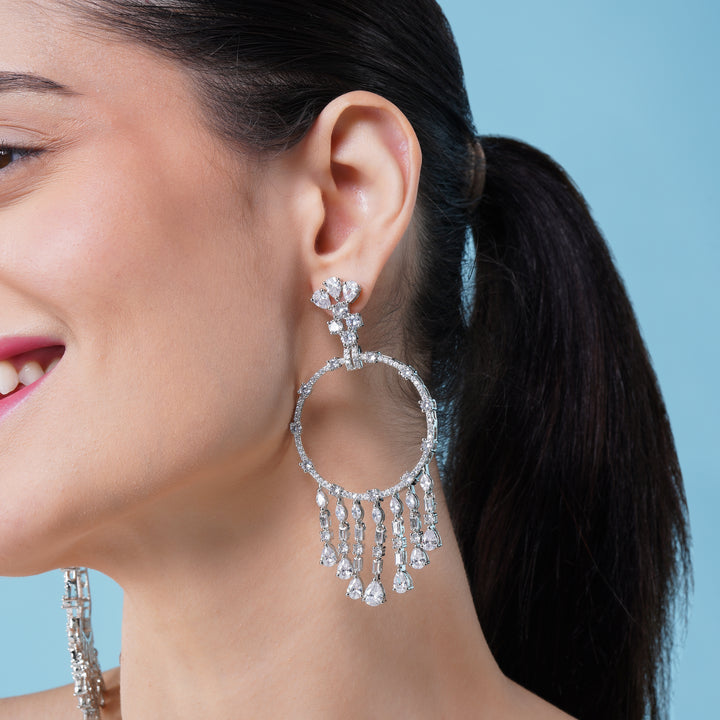 Raniya – Crystal Hoop Drop Earrings