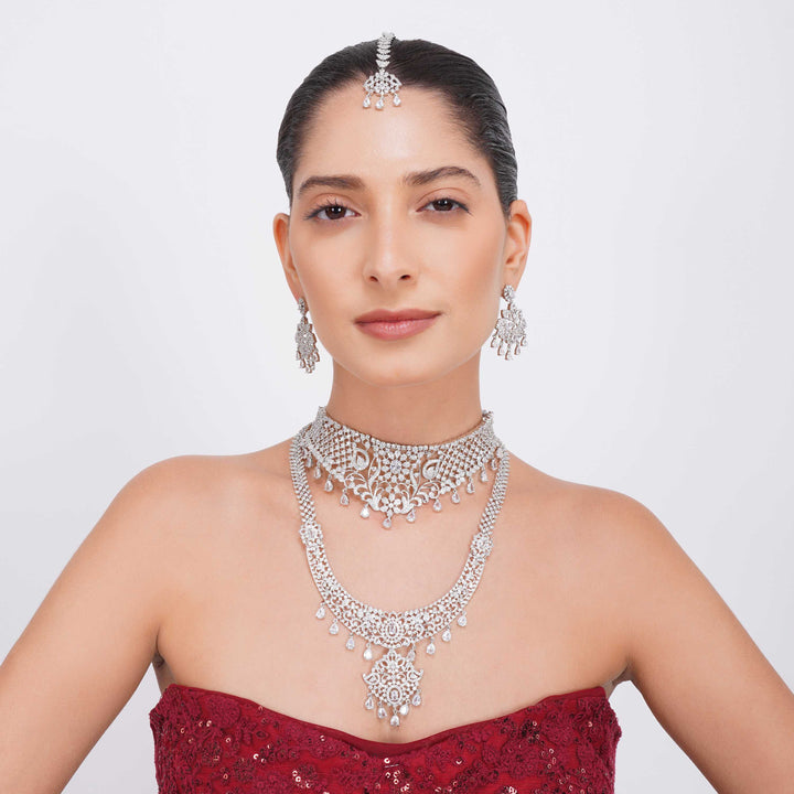 Graceful CZ Queen Bridal Set