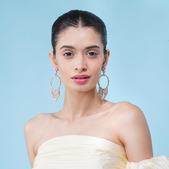Raniya – Crystal Hoop Drop Earrings