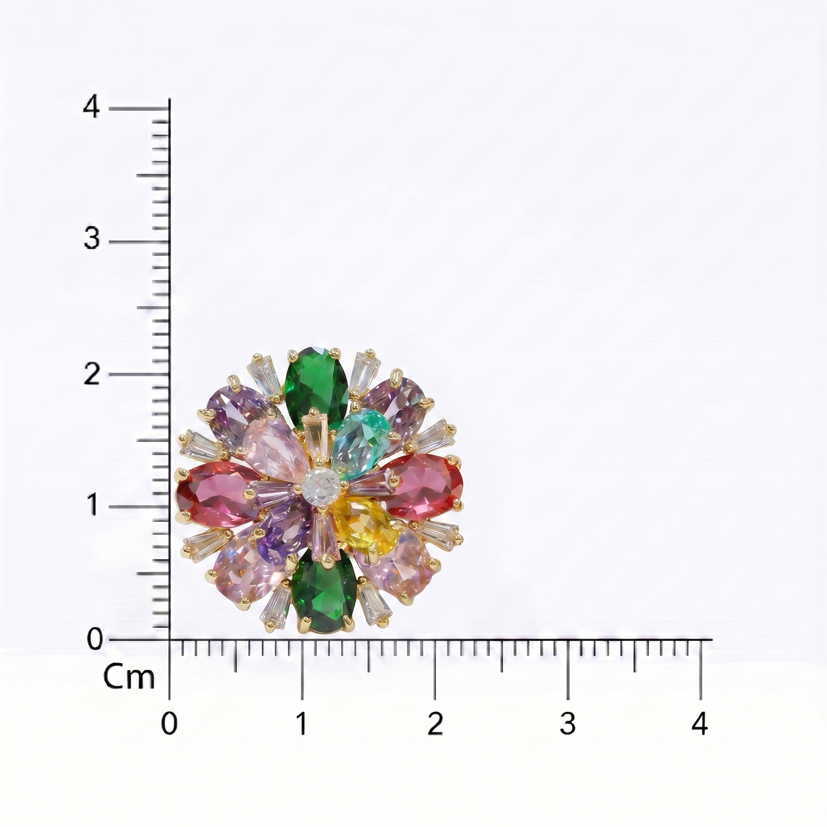 Petalia Crystal Floral Burst Stud Earrings, Mixed cut, Gold finish