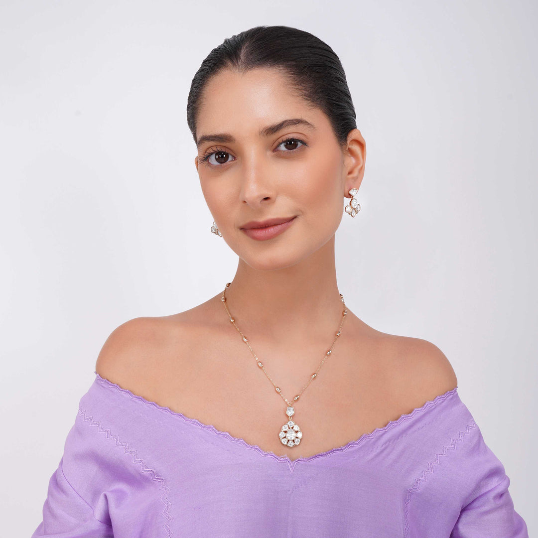 Veronica Moissanite Pendant Necklace Set
