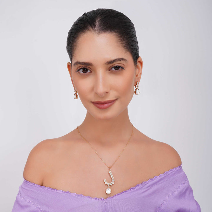 Sabrina Polki Pendant Necklace Set