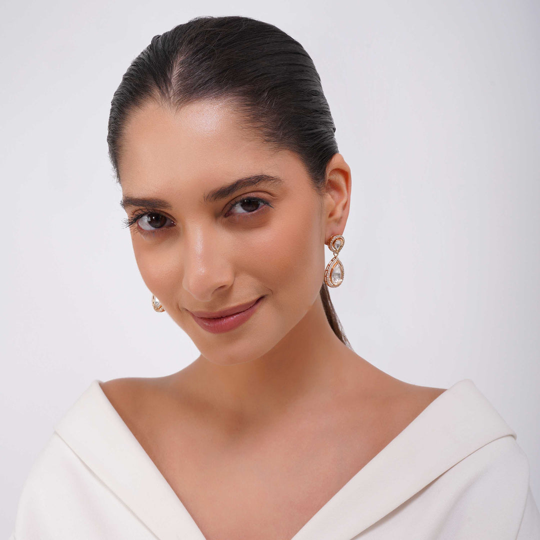 Milani Halo Setting Polki Earrings