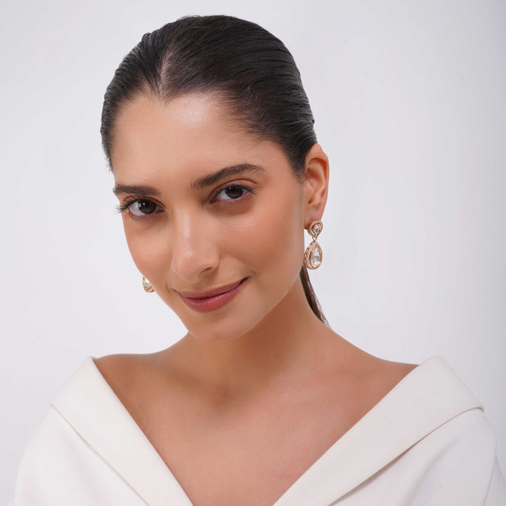 Milani Halo Setting Polki Earrings