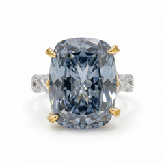 Duetta Grey Crystal Two-Tone Cocktail Ring, Cushion cut, Gold & Rhodium finish