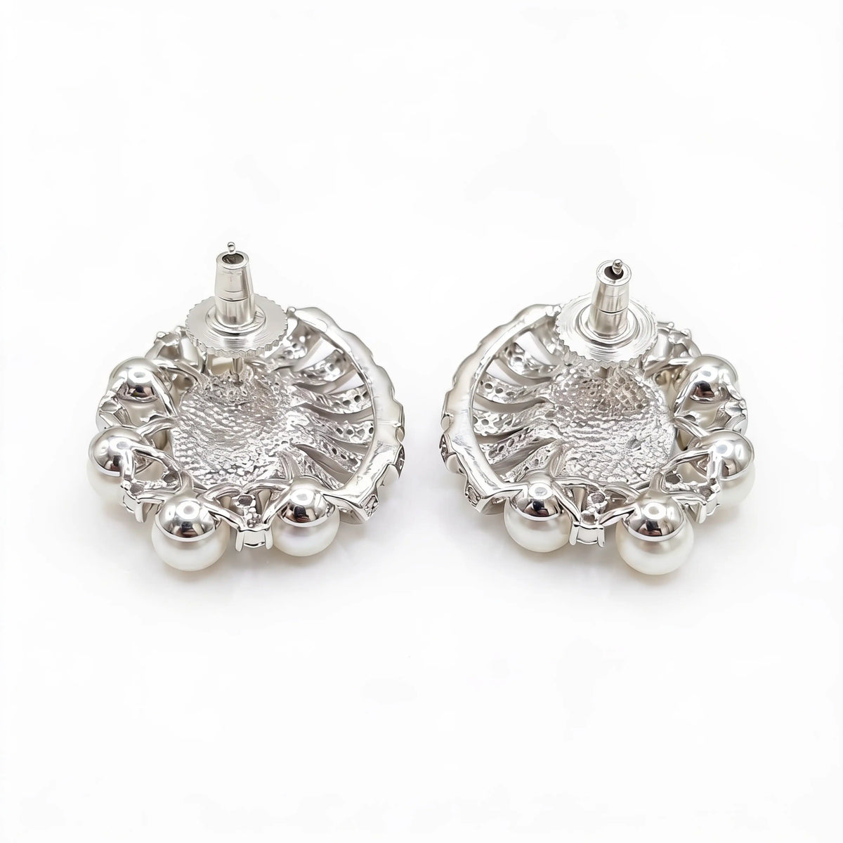 Opal & Pearl Cluster Stud Earrings