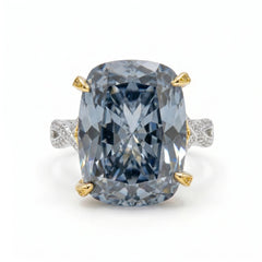 Duetta Grey Crystal Two-Tone Cocktail Ring, Cushion cut, Gold & Rhodium finish