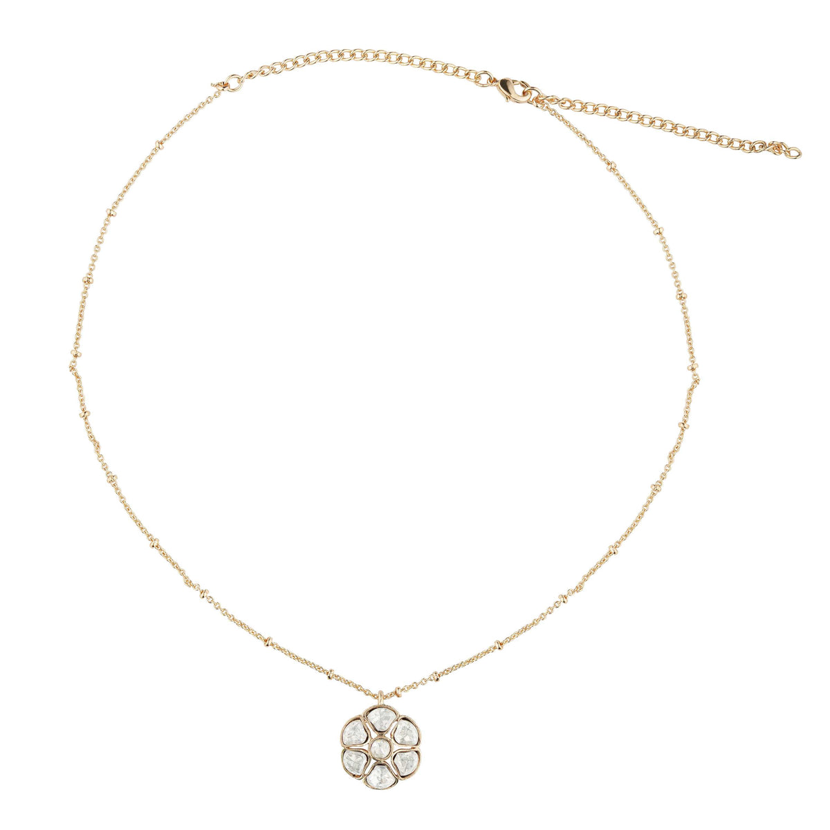 Daaniya Polki Pendant Silver Foil Fine Look