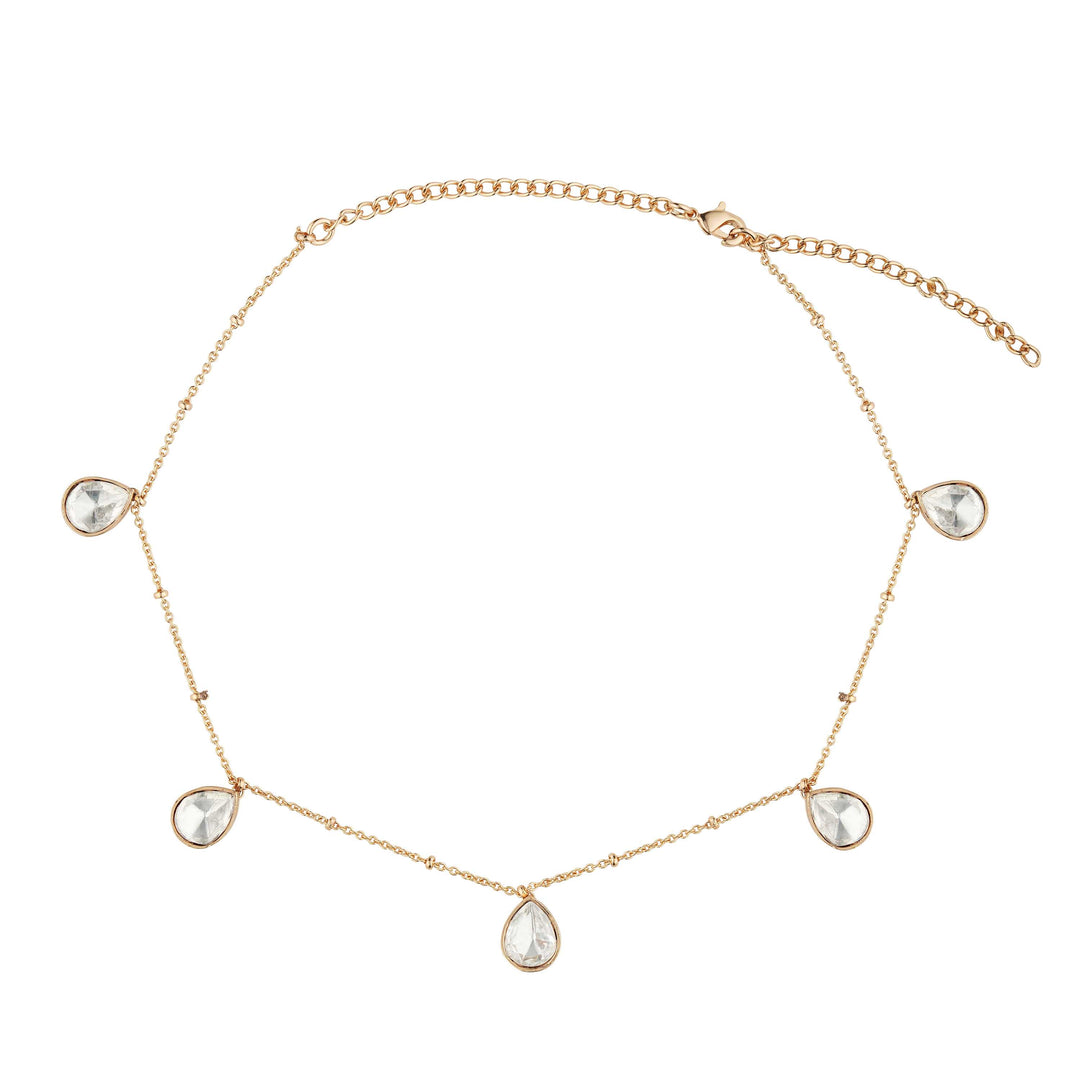Daisy Charm Delicate Teardrop CZ Necklace Set