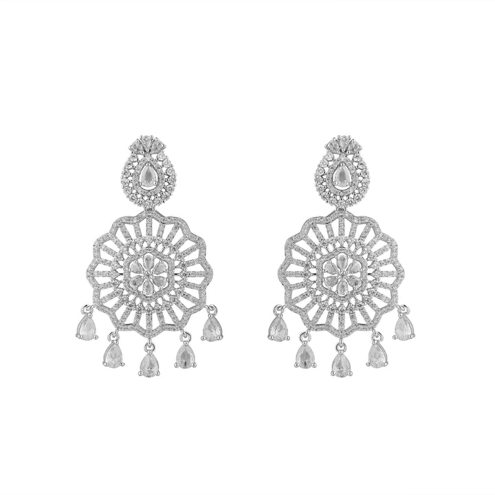Sita Raani Haar Silver Statement Necklace Set With Earrings