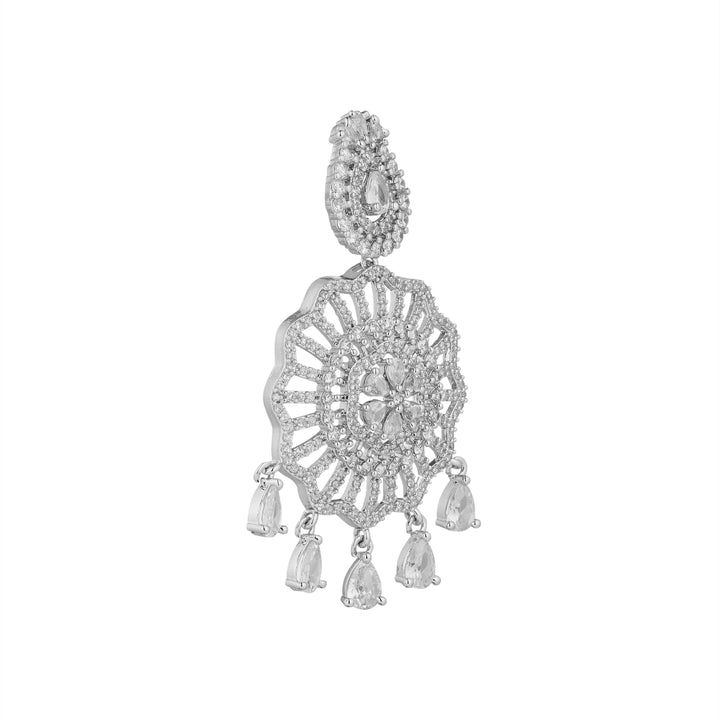 Sita Raani Haar Silver Statement Necklace Set With Earrings