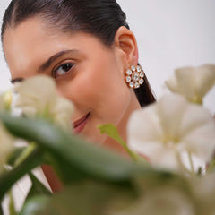 Blooming Unshaped Polki Stud Earrings
