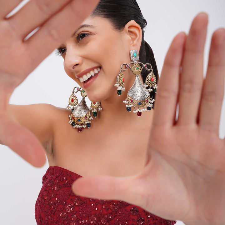 Zaira Multi Royal Heritage Kashmiri Earrings