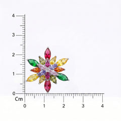 Petalia Multicolour Crystal Floral Cluster Stud Earrings, Marquise cut, Rhodium finish