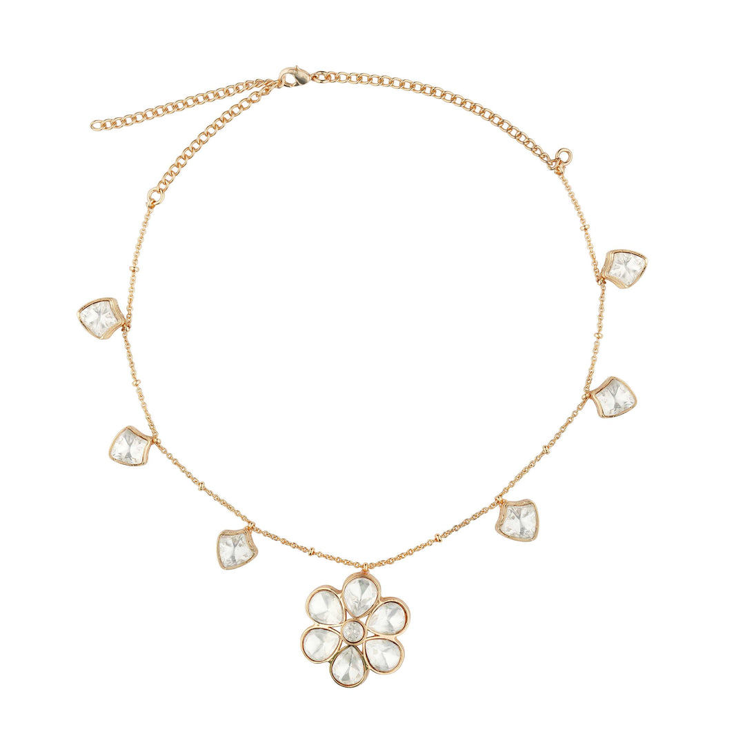Romina Charm Necklace Set with Gold-Tone Chain Polki