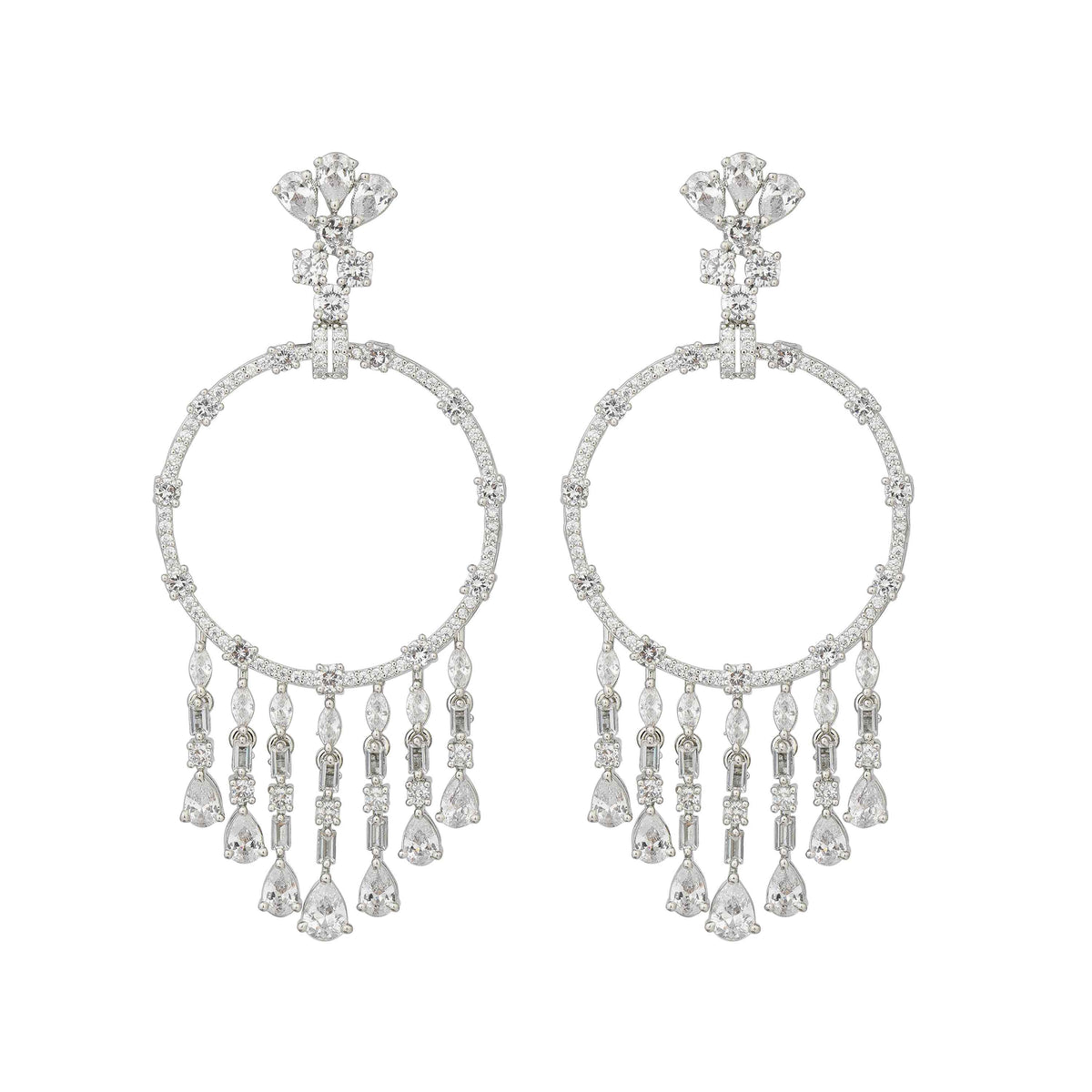 Raniya – Crystal Hoop Drop Earrings