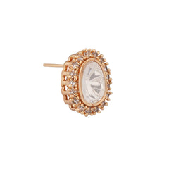 Elani Moissanite Polki Silver Foil Studs