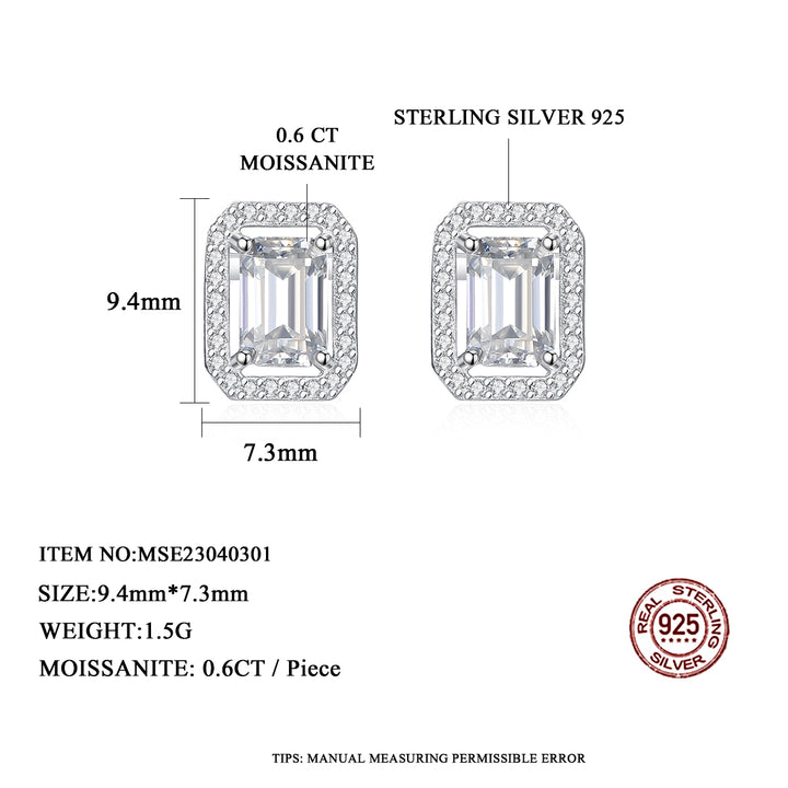 Willa Diamond Silver Square Stud Earring