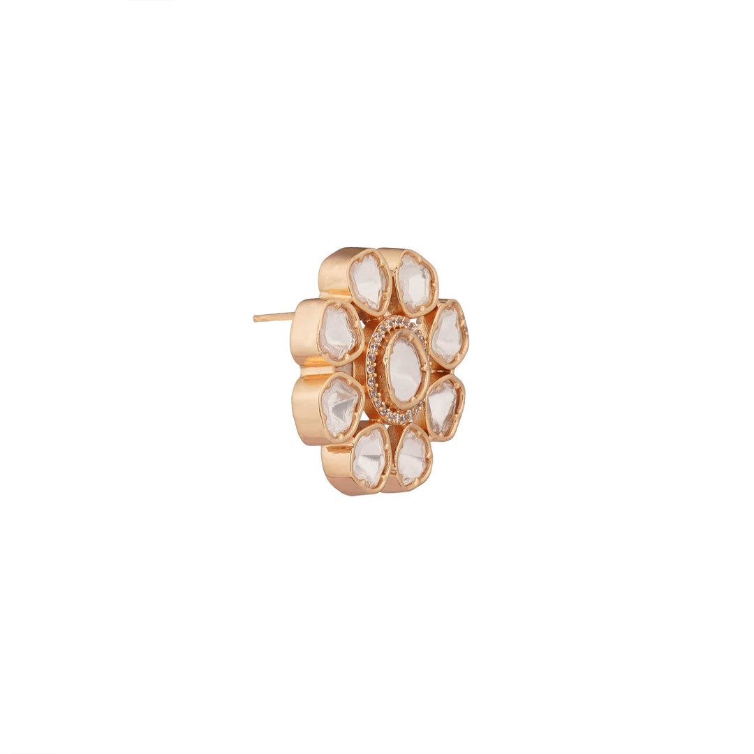 Blooming Unshaped Polki Stud Earrings