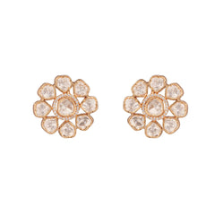 Blooming Unshaped Polki Stud Earrings