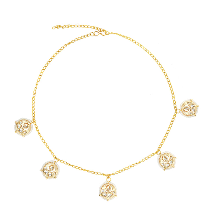 Maheen Kundan & Pearl Ethnic Charm Necklace Set