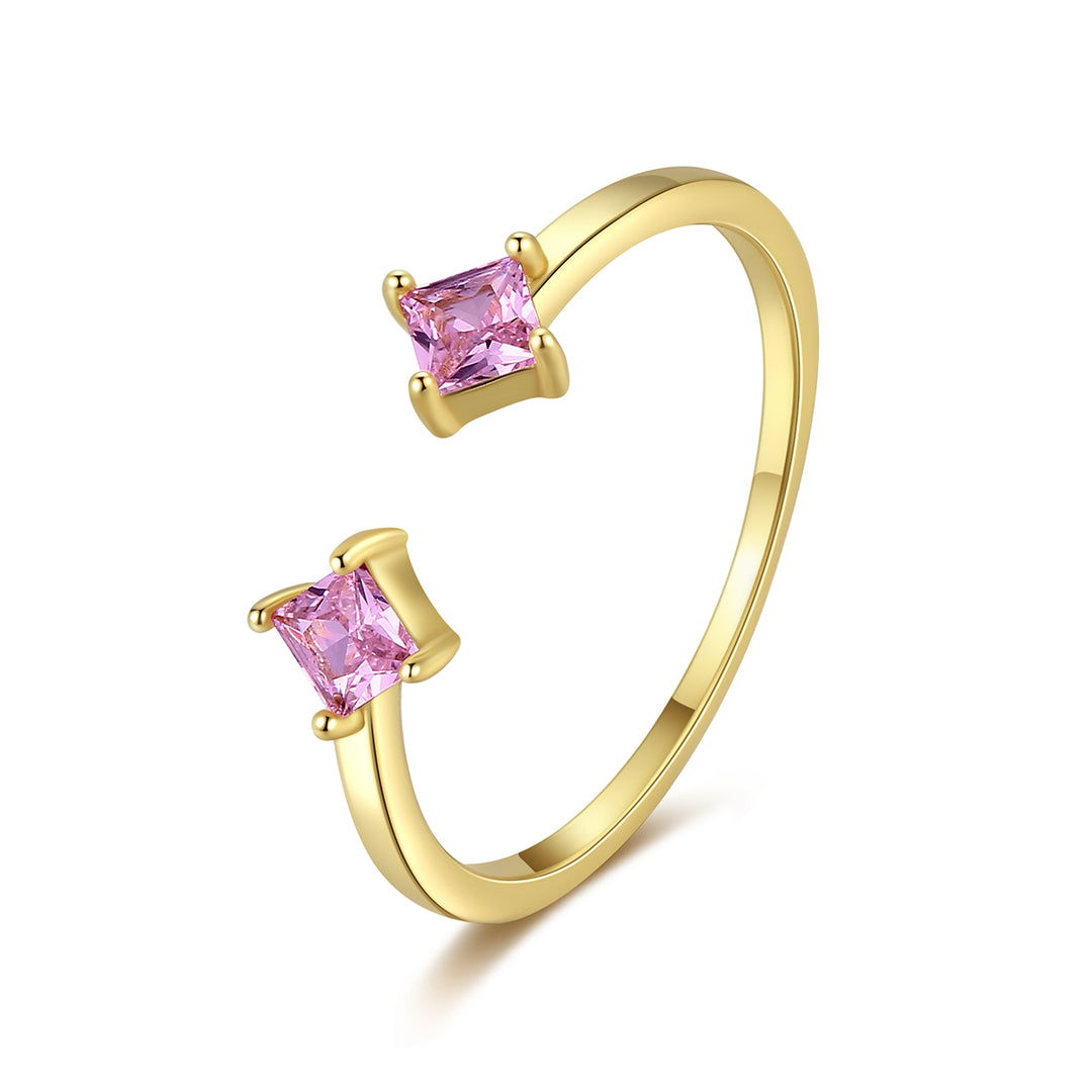 925 gold plated silver Rose sapphire ring for women