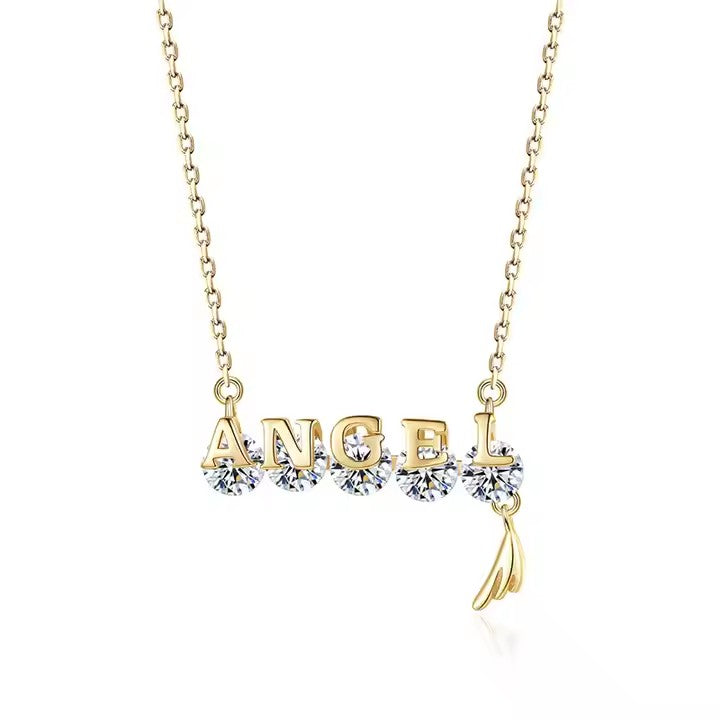 925 silver gold plated angel pendant necklace for women