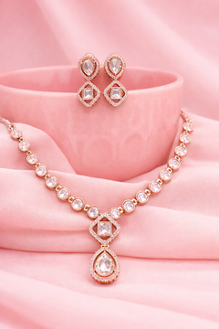 D no-10 Gold Plated Polki Necklace set