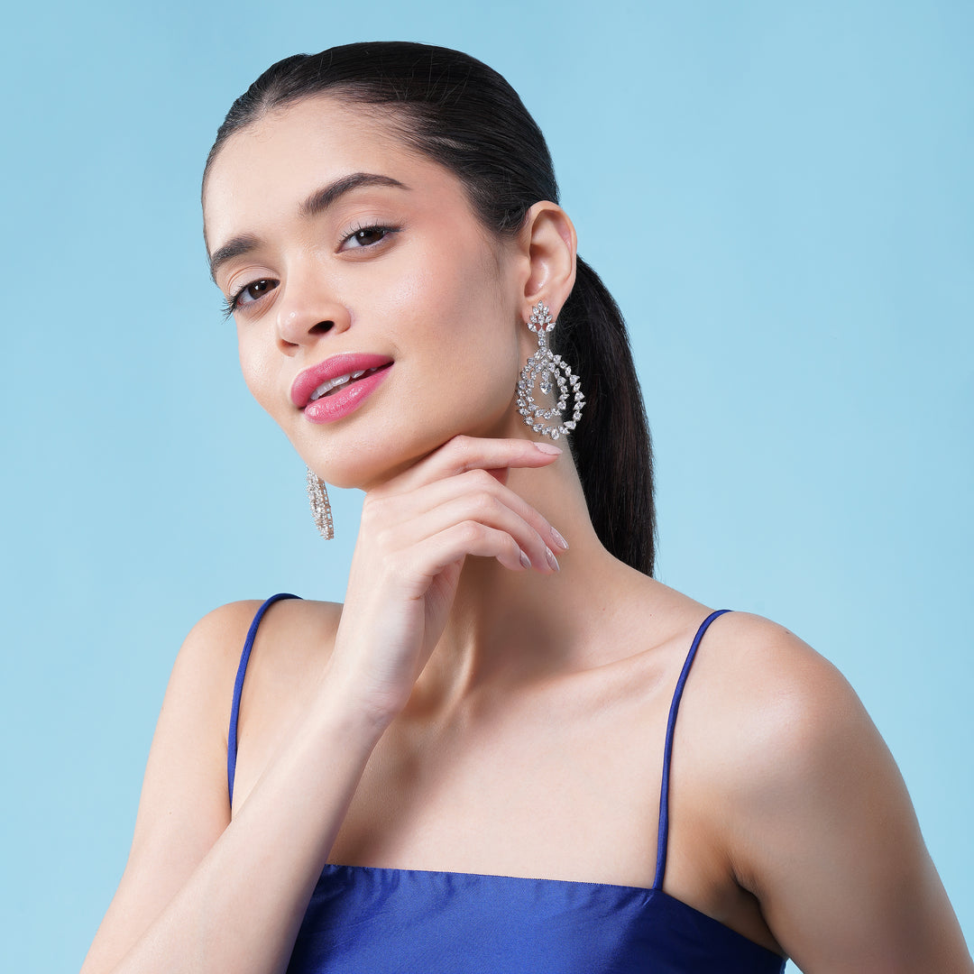 Elina Crystal Teardrop Earrings