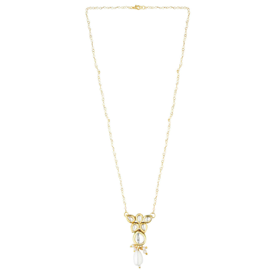Aaliyah kundan pearl pendant necklace set with earrings 