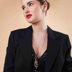 Aamira Cost-Effective Traditional Jewellery Set Pink & Gold
