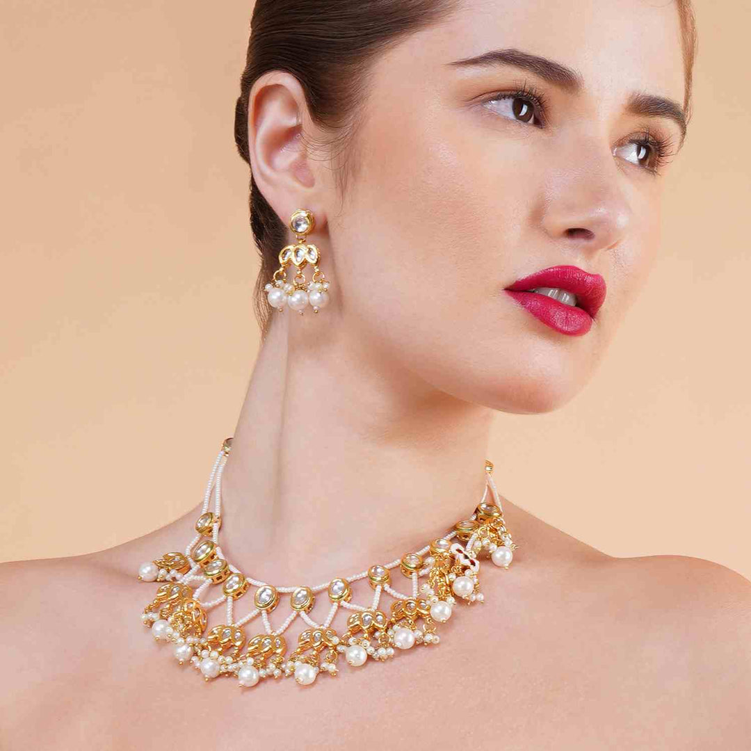Ayla gold plated kundan pearl