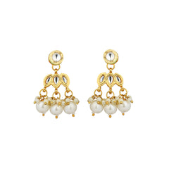 Ayla gold plated kundan pearl with earrings Close-Up Product Image