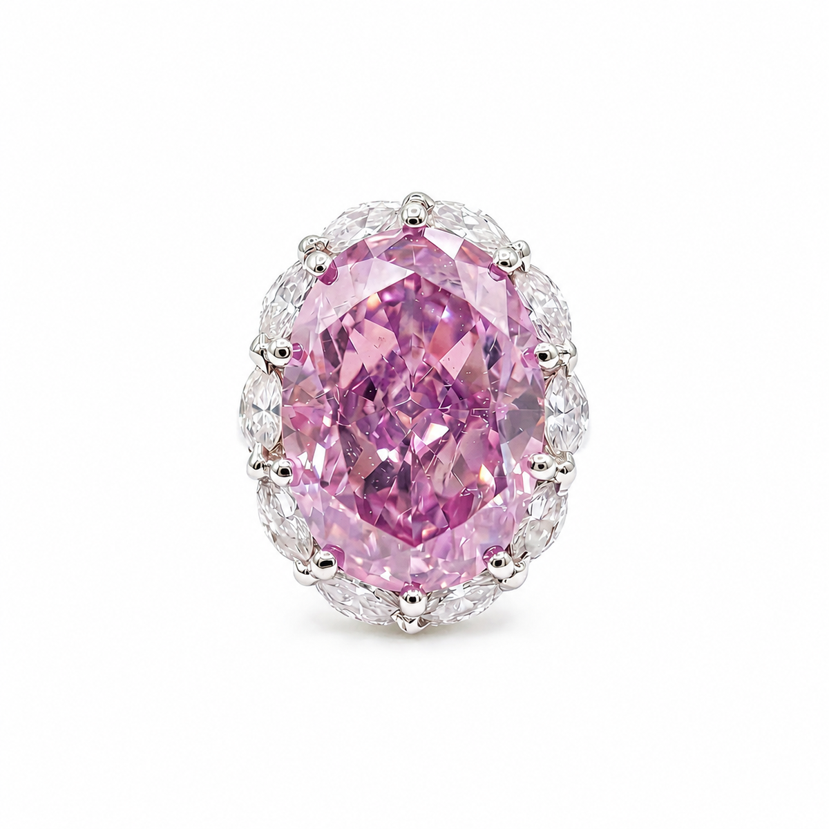 Oval Statement Crystal Cocktail Ring